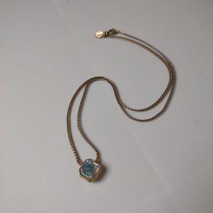 Vintage Gold Tone Square Pendant Avon Necklace 16.5 Inches Long